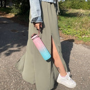 1l Vattenflaska med Sugrör & Tidsmarkör