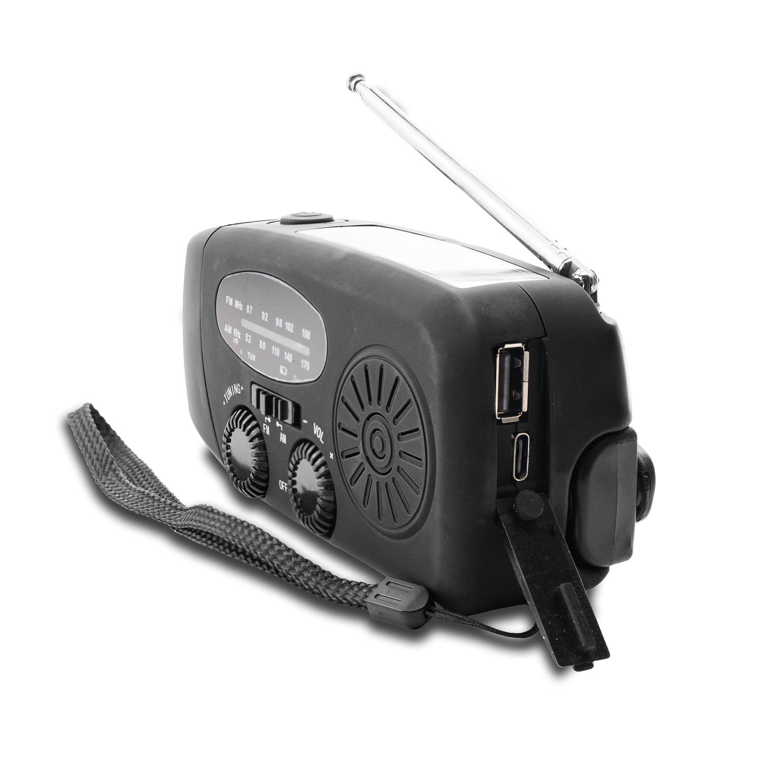 Nödradio med Solcellsladdare & Powerbank