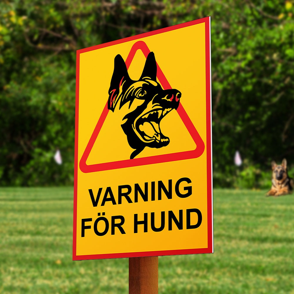 Varningsskylt A4 /A5 - Varning För Hund - Välj Storlek