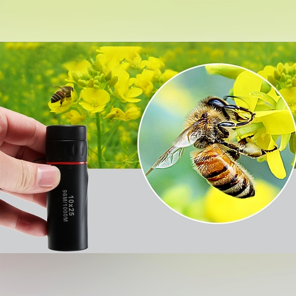 Monokulär Kikare - 10x Förstoring med 25mm Objektiv