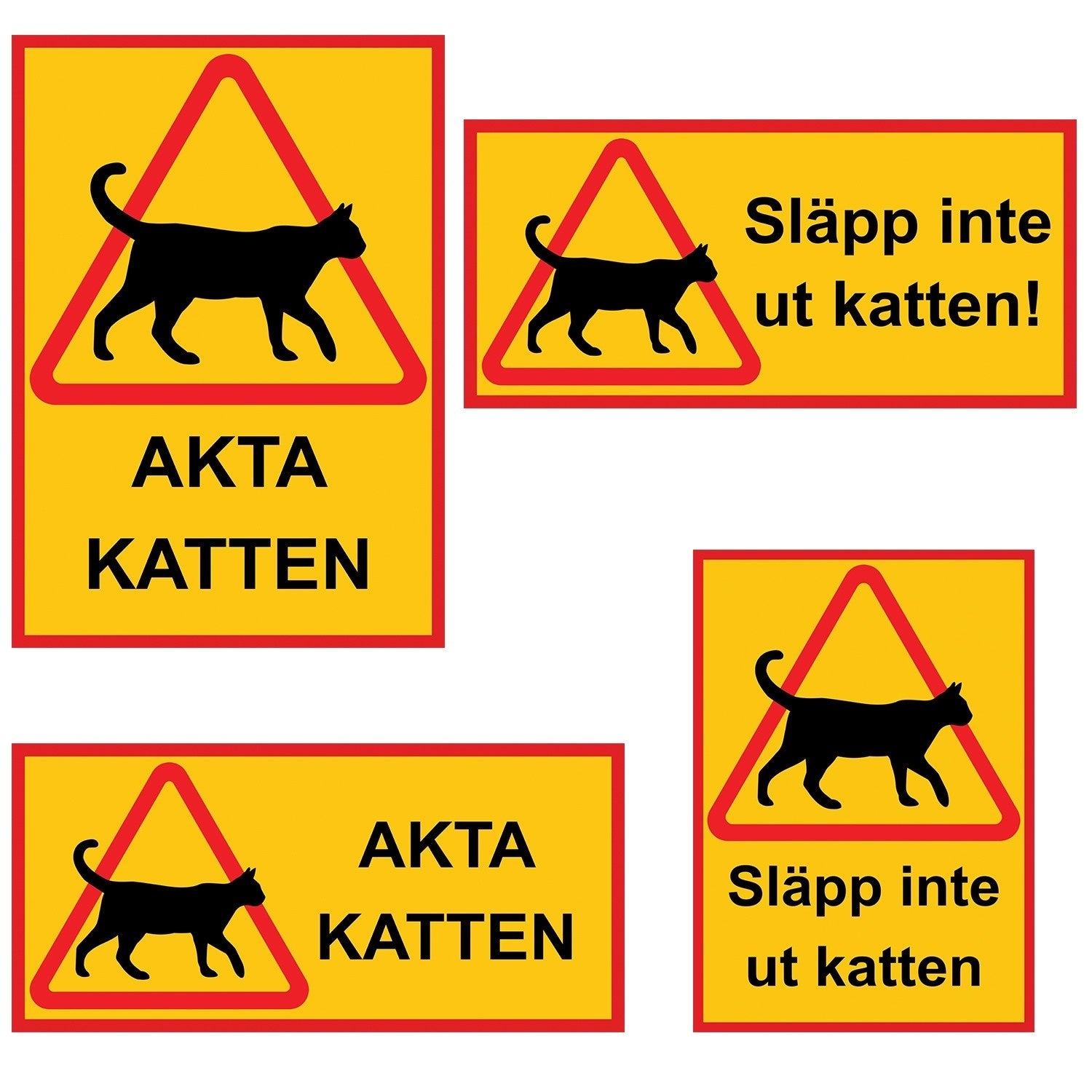 Varningsskylt Katt - Välj Variant!
