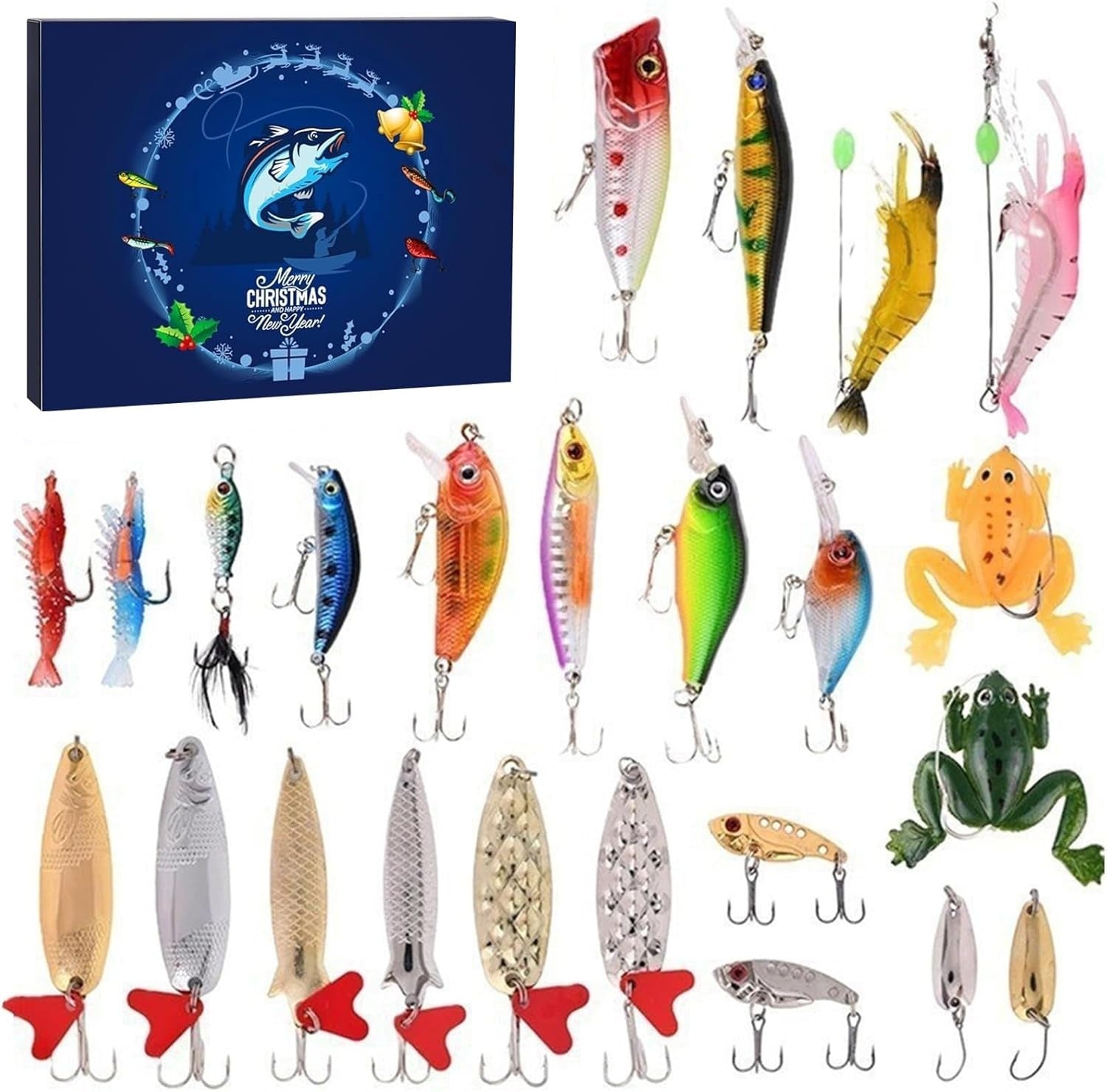 Fiskebeten & Wobblers - 24 fiskedrag i Julkalender