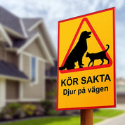 Varningsskylt A3 - Kör Sakta Djur på Vägen - Välj Antal