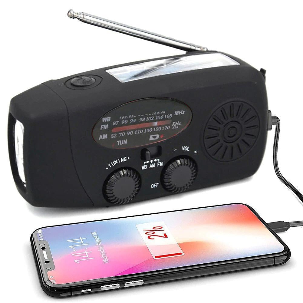 Nödradio med Solcellsladdare & Powerbank