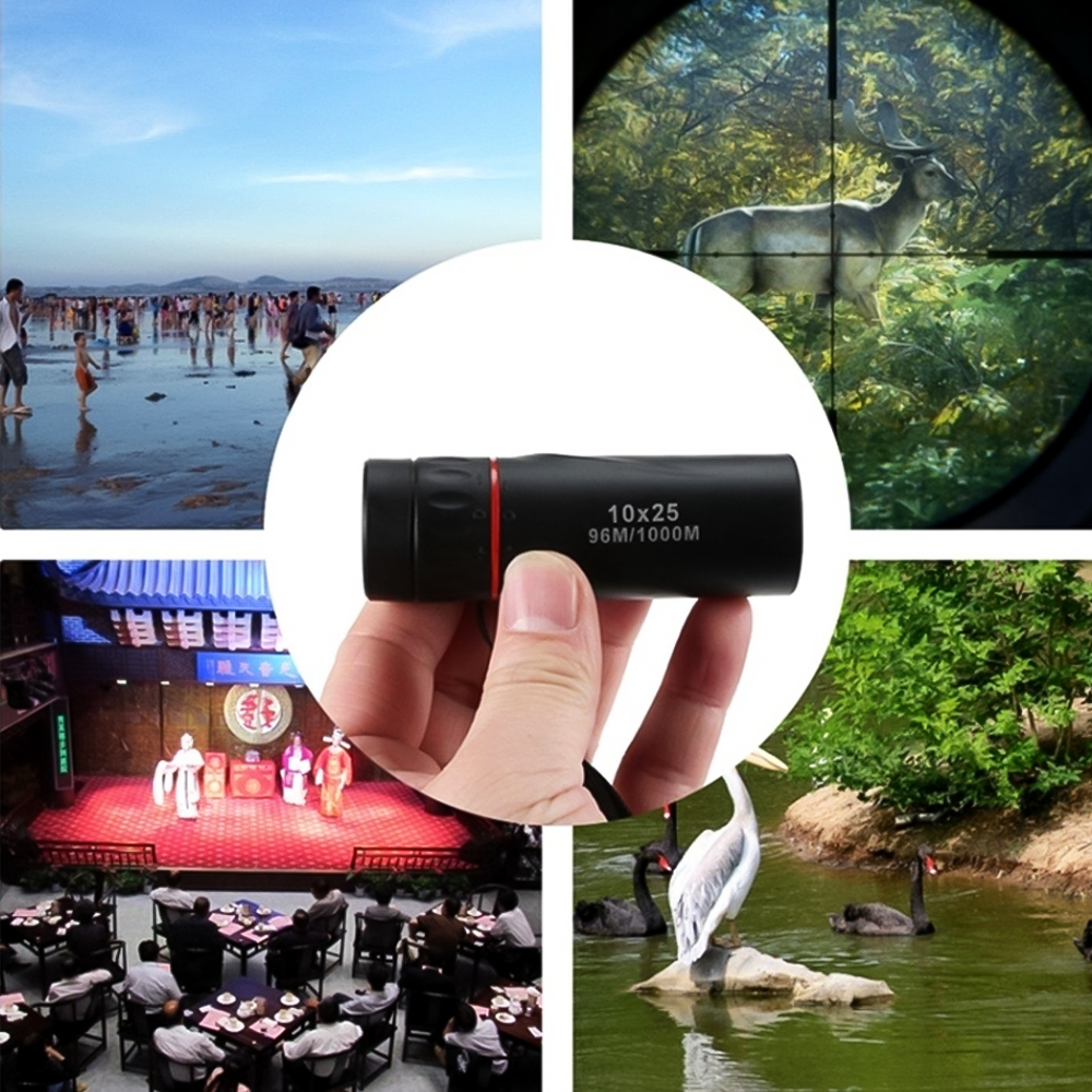 Monokulär Kikare - 10x Förstoring med 25mm Objektiv