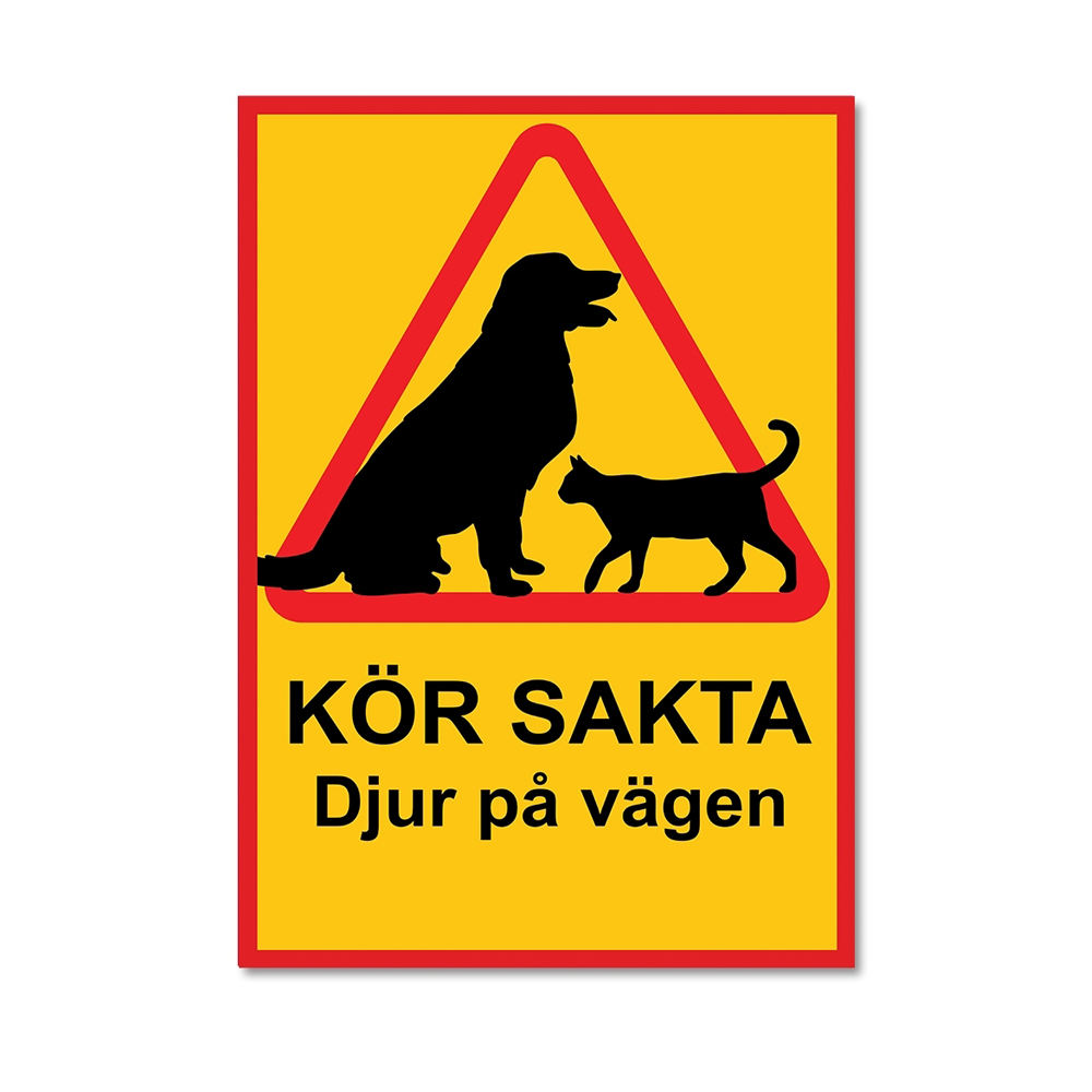 Varningsskylt A3 - Kör Sakta Djur på Vägen - Välj Antal