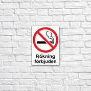 Förbudsskylt Rökning Förbjuden - Välj Variant!
