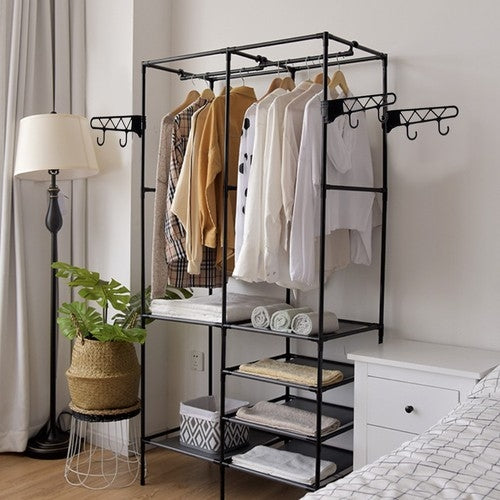 Klädhängare Ställ / Kapphängare med Hyllor - 170cm