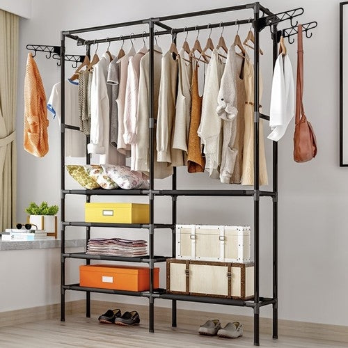 Klädhängare Ställ / Kapphängare med Hyllor - 170cm