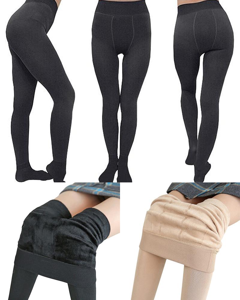 Fodrade Vinter Leggings med Strumpor - Dam - Håller dig varm
