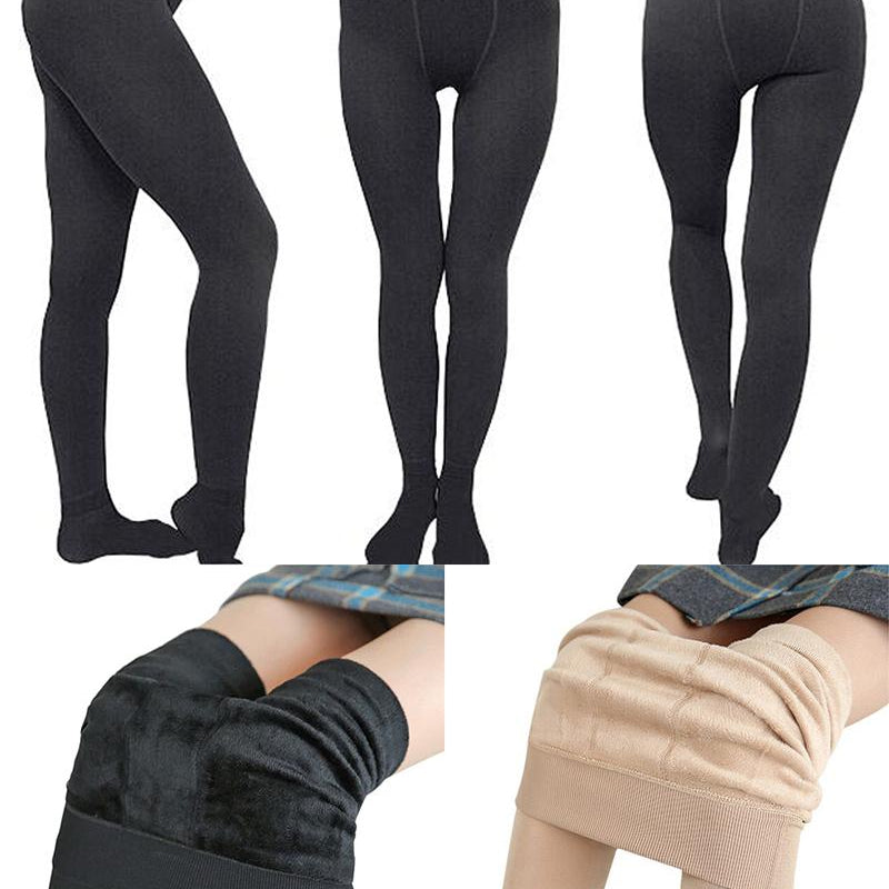 Fodrade Vinter Leggings med Strumpor - Dam - Håller dig varm