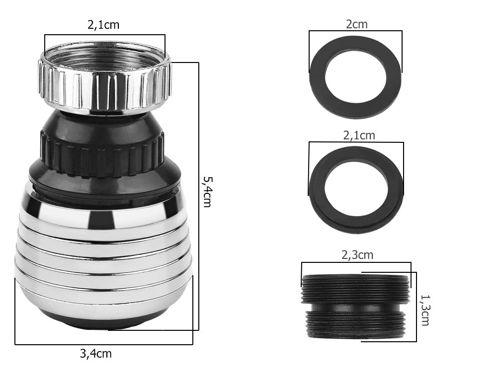 Munstycke till Kran - 360° Roterande Vatten Adapter