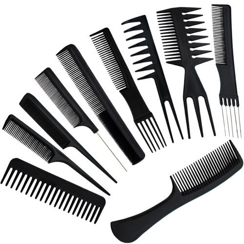 Frisörkammar Set / Hårkam Kit - (10 delar)