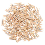 100-Pack - Mini Klädnypor Trä - (2.5 cm)