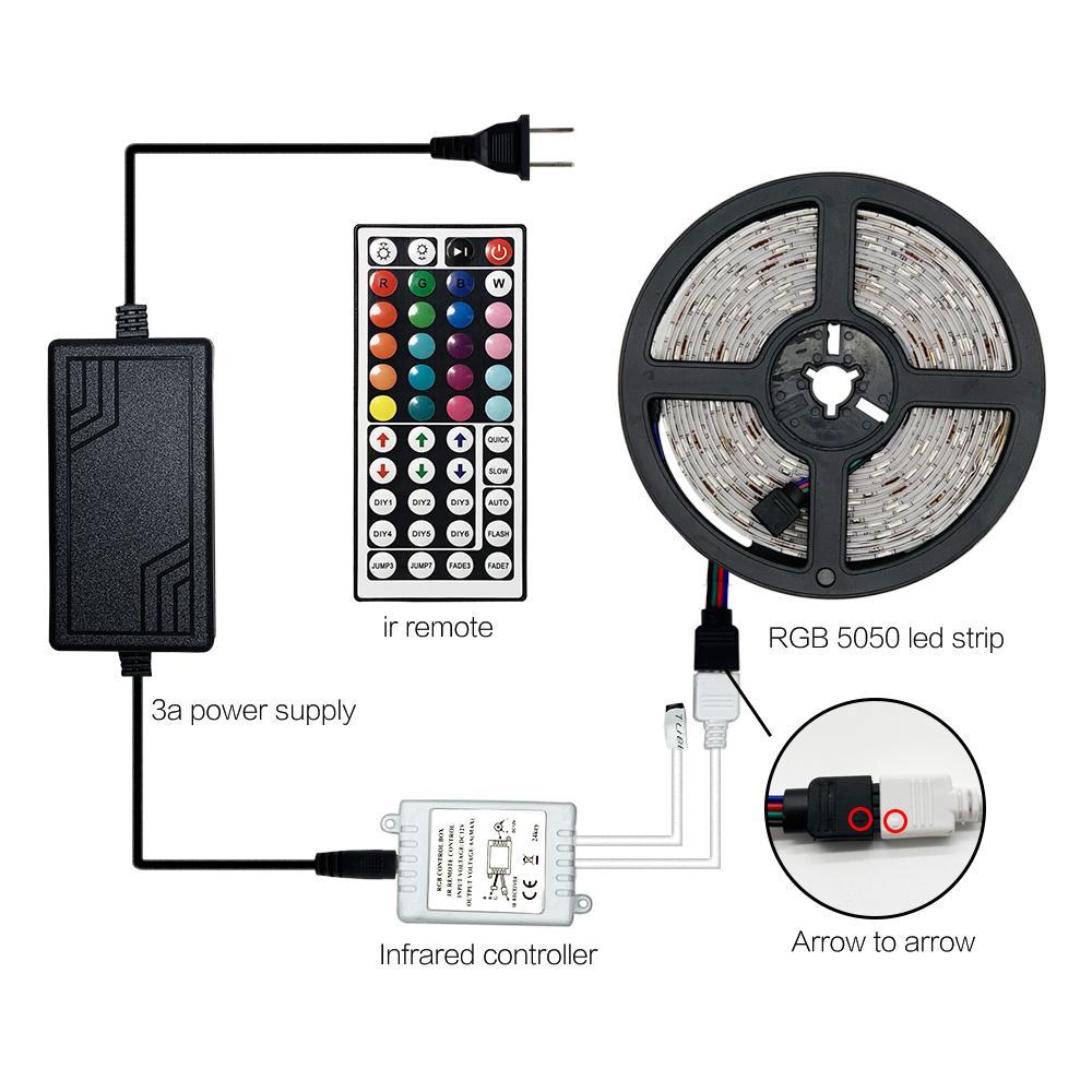 10 Meter - LED-Strip Lights med RGB / Ljusslinga / LED-list