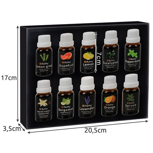 10-Pack - Doftolja / Parfymolja för Aromalampor - Olika dofter