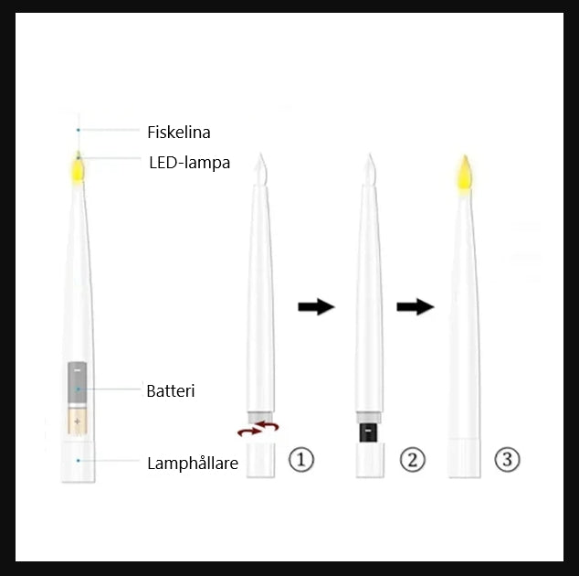12-Pack Svävande Ljus – LED-ljus med trollstav