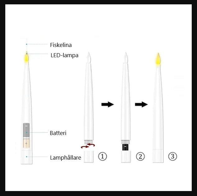 12-Pack Svävande Ljus – LED-ljus med trollstav