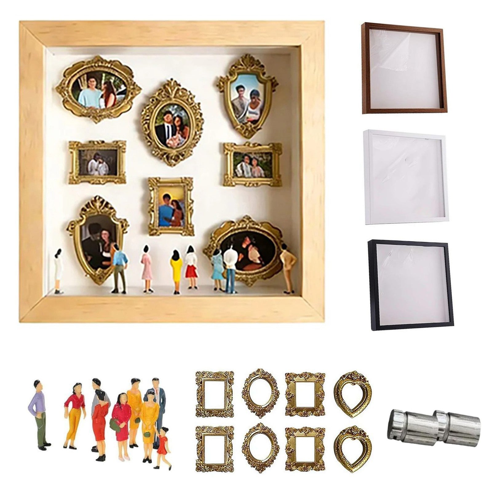 Mindeboks med figurer og LED-lys - DIY fotodisplay