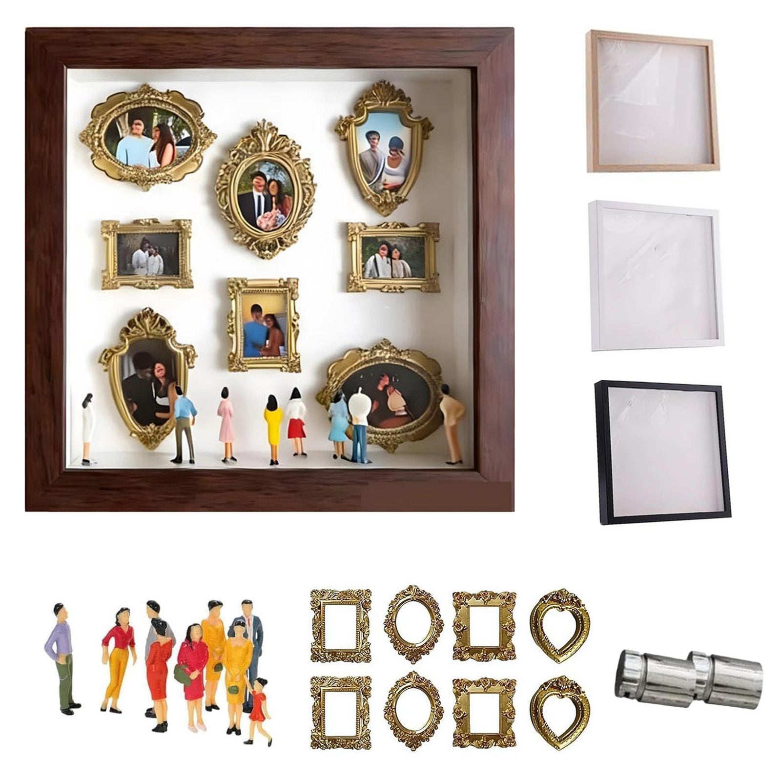 Mindeboks med figurer og LED-lys - DIY fotodisplay