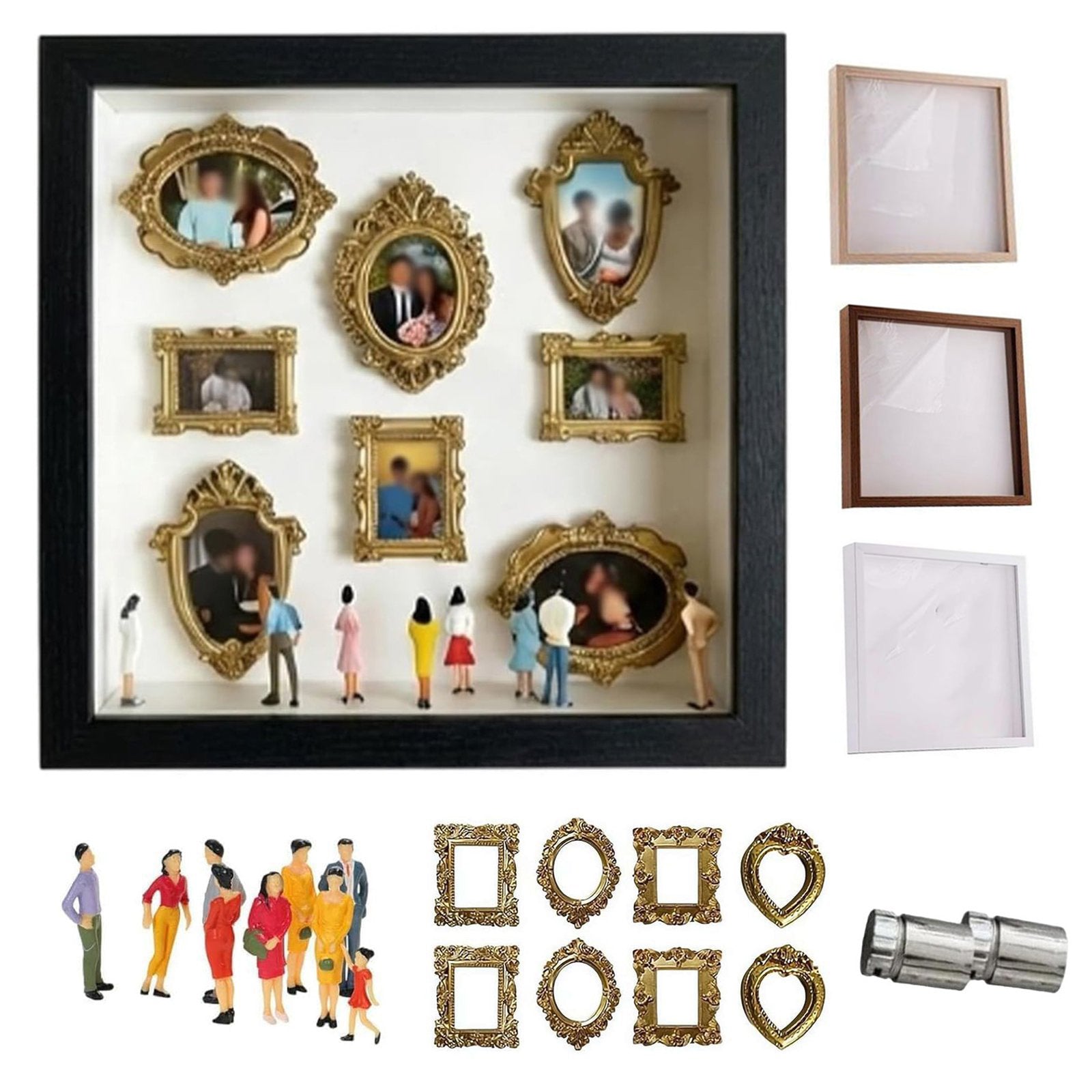 Mindeboks med figurer og LED-lys - DIY fotodisplay