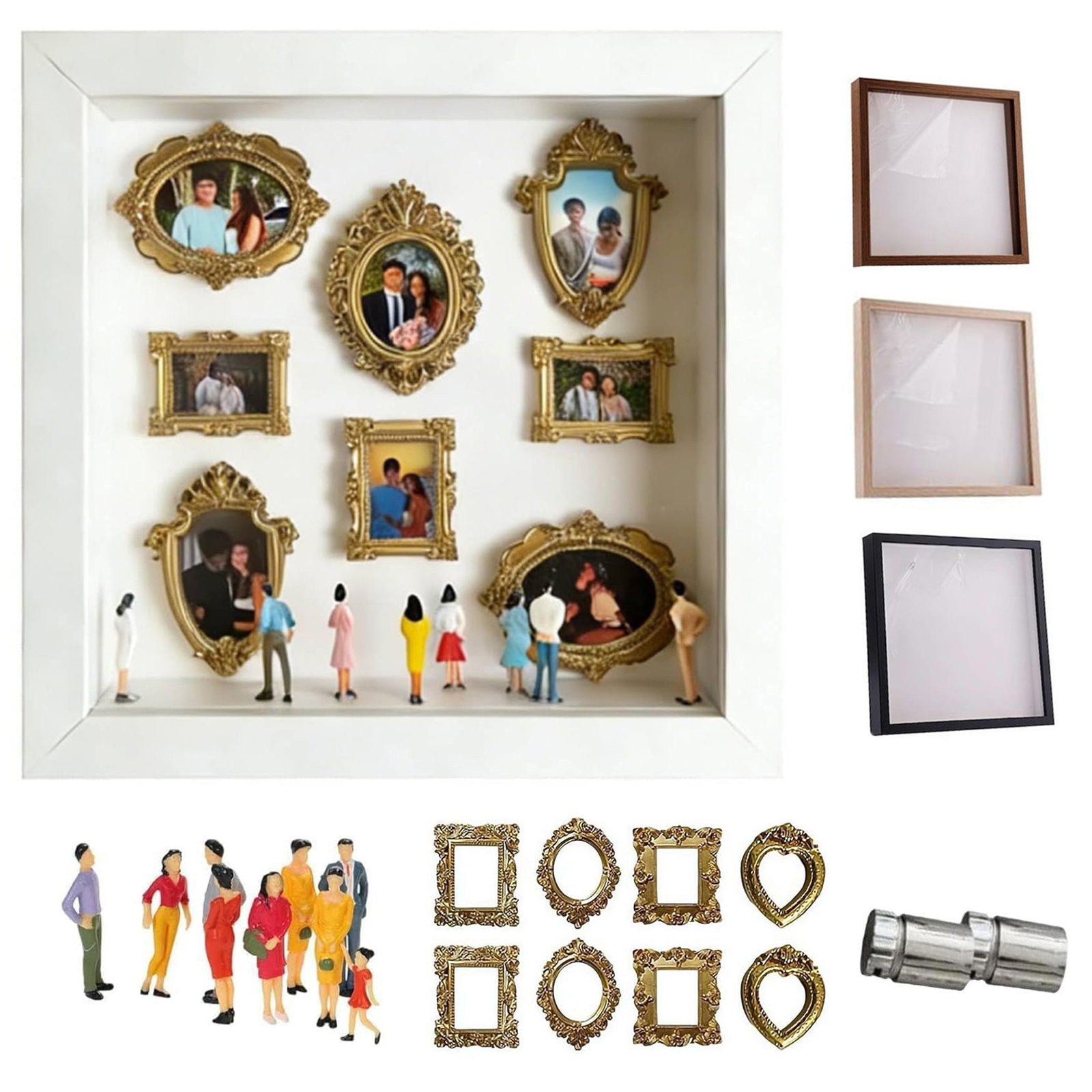 Mindeboks med figurer og LED-lys - DIY fotodisplay