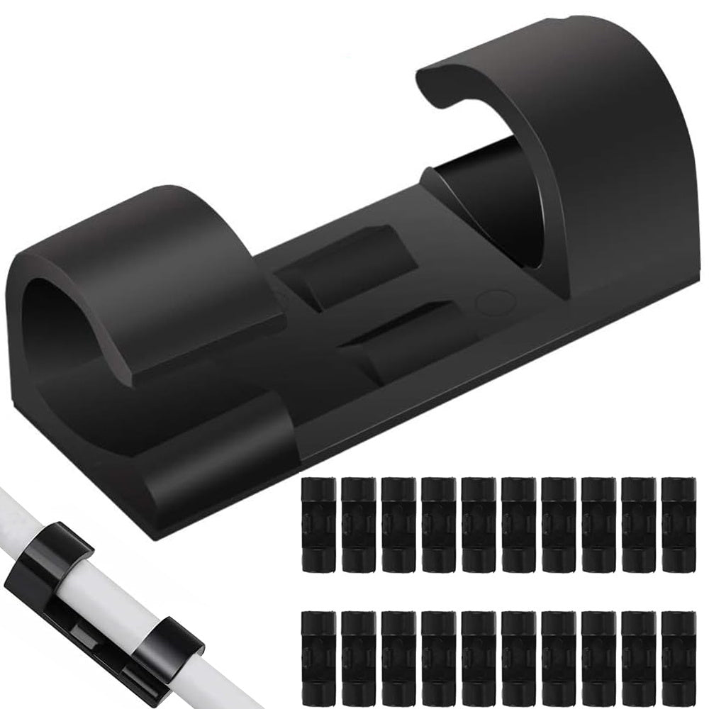 20-Pack Självhäftande Kabelhållare - Kabelclips