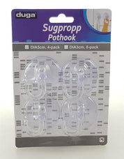 4-Pack - Sugproppar med Krok / Sugkoppar - 50 mm