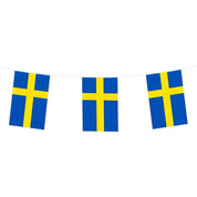 6m - Flaggirlang Sverige - Girlang / Flagga - Gul - Blå