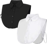 2-Pack - Avtagbar Krage - Svart & Vit - (S/L)