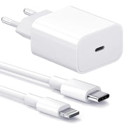 2-Pack - Laddare för iPhone Adapter+Kabel 20W USB-C Snabbladdare