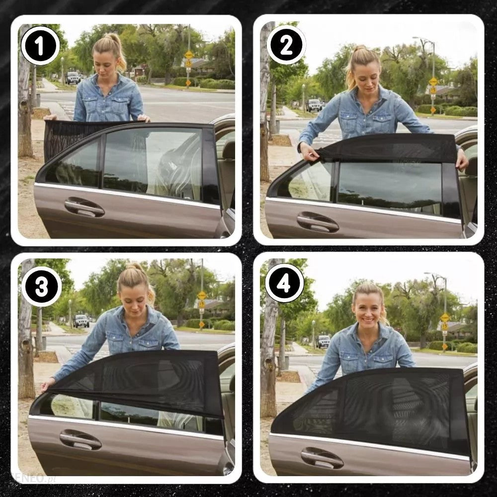 2-Pack - Solskydd / Myggnät för Bil - Fäst över bildörren