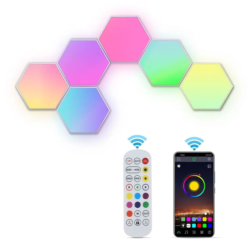 Hexagon LED Vägglampa - 6 moduler
