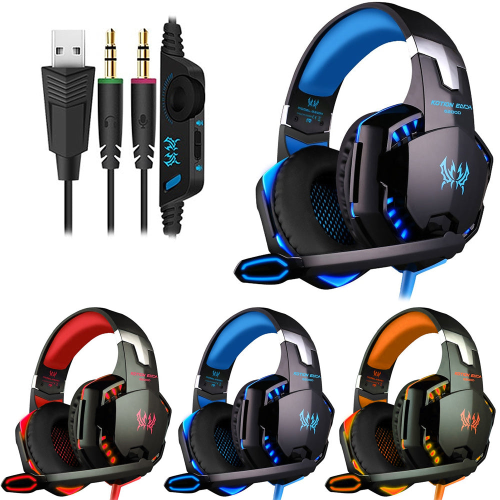 Gaming Headset - PC / Hörlurar Kotion Each G2000 med LED