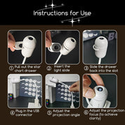 2-i-1 Stjärnprojektor & Nattlampa med USB – Starry Sky