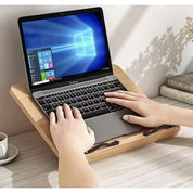 Bokställ & Laptopstativ i Bambu för Böcker & Datorer
