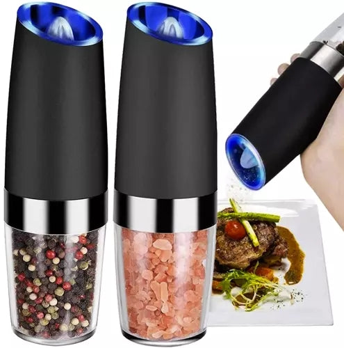 Elektriska Salt- och Pepparkvarnar med LED och Keramisk Malning - 2-Pack