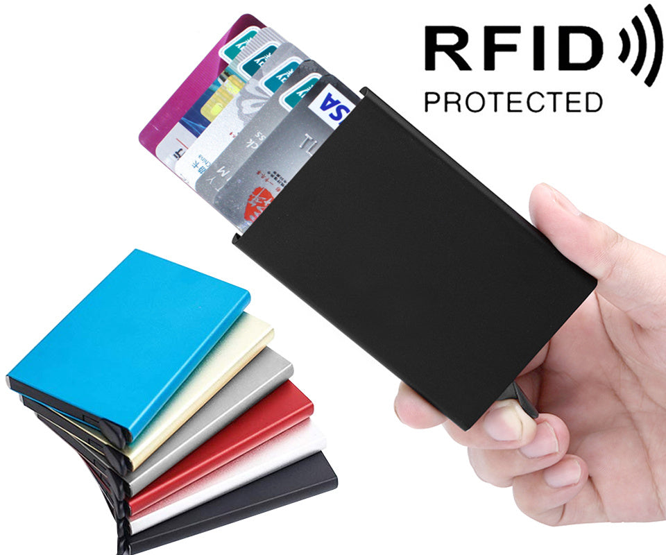 Korthållare 5 kort - Plånbok Pop-Up i Aluminium - RFID