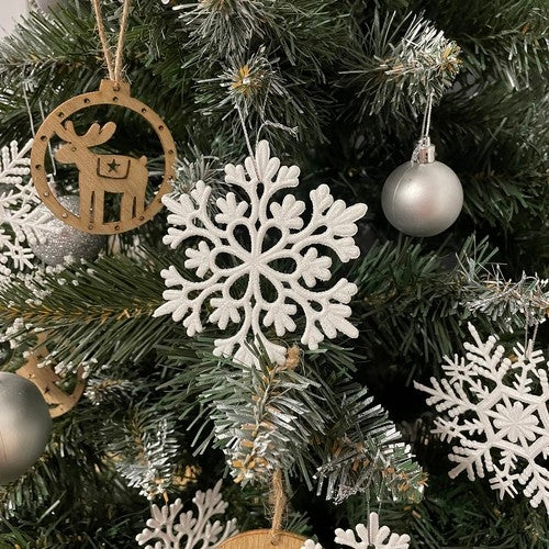 Julgranskulor Snöflingor - 12 st