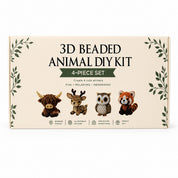 3D Pärldjur DIY-kit för Kreativt Pyssel – 4 Små Djurfigurer