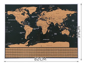 Karta med Skrapa med Accessoarer / Scratch Map / Världskarta - 82 x 59 cm