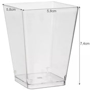 50-Pack - Bägare Fyrkantig / Plastbägare - 120ml