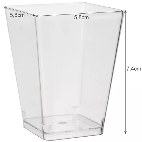 50-Pack - Bägare Fyrkantig / Plastbägare - 120ml