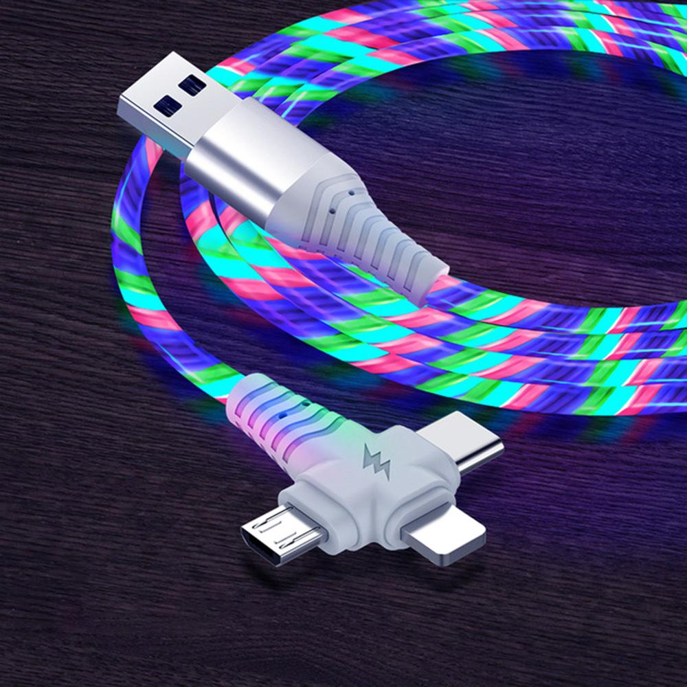 3-i-1 - 2A Laddare LED för iPhone, Samsung, Huawei, Xiaomi m.m.