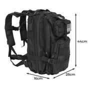 Militärväska / Ryggsäck i Nylon, Svart - 26 Liter