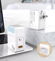 45W Laddare med Reseadapter US/EU - USB-C - PD - Snabbladdare