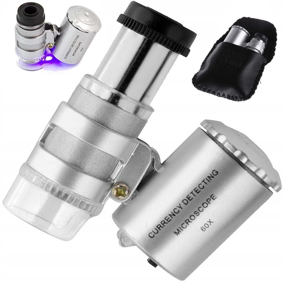 Lupp / UV Mikroskop - 60x Förstoring & LED-lampa