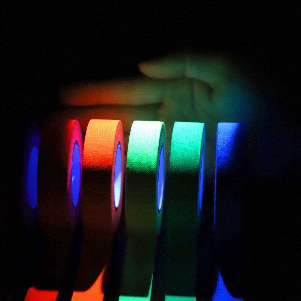 6-Pack - UV Neon Självlysande Tejp Glow in the Dark - 1,5cm x 5m