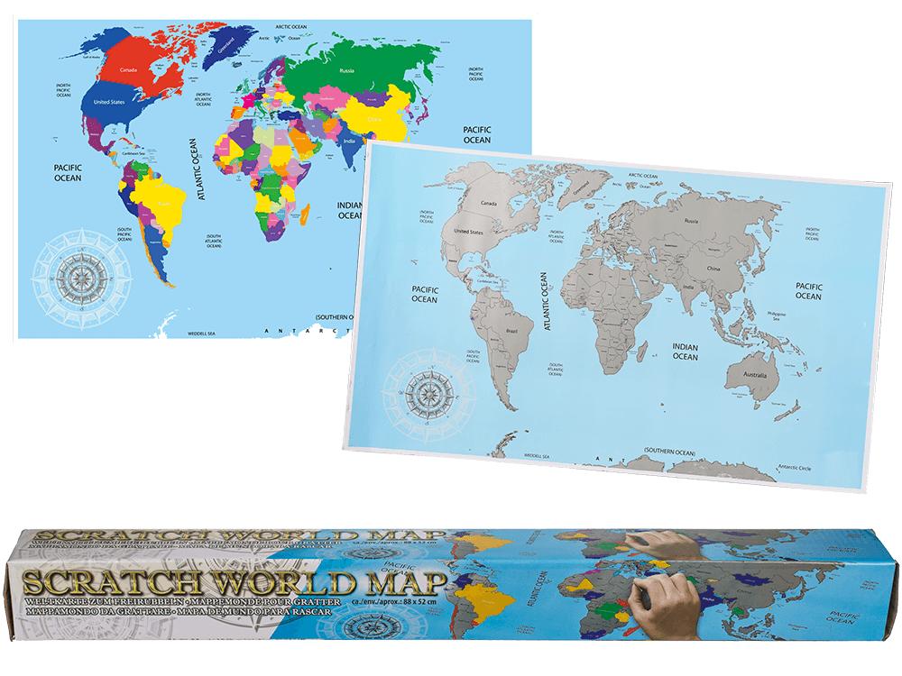 Skrapkarta Världskarta / Scratch Map - 88x52cm