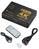 4K HDMI-switch 3x1 med Fjärrkontroll - 3-vägs